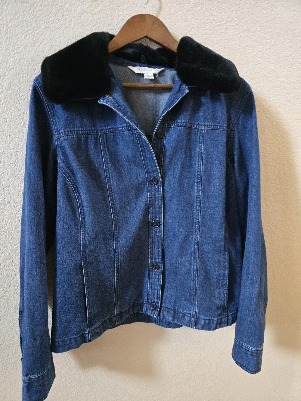 The Casual Corner Annex Denim Jacket with Detachable Fur Collar